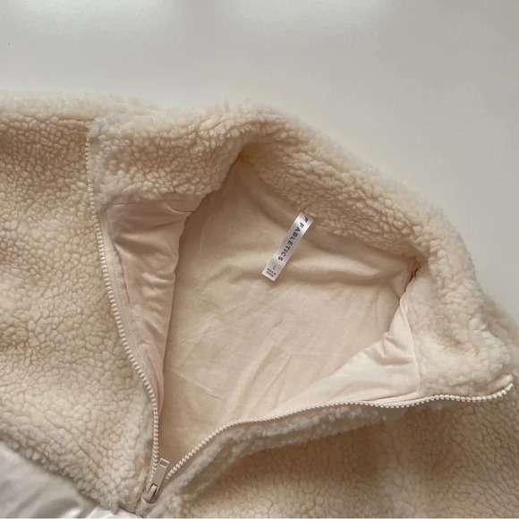 FABLETICS Nelly Mixed Media Half Zip Cream Size Large - Picture 9 of 16